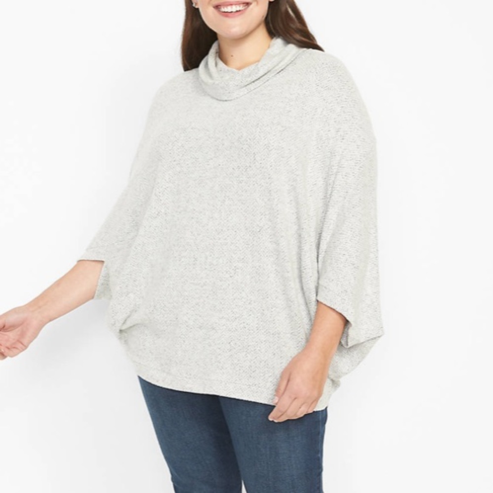 Cowl-Neck Knit Poncho